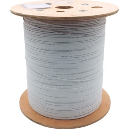 Indoor Fiber Optic Cable FTTH 2 incl. with SC connectors, SM 9/125 OS2 G57A1, B2ca, LSOH, white, 1km
