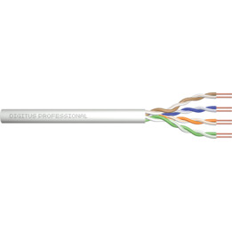 Cavo di installazione DIGITUS cat.5e, U/UTP, Eca, AWG24/1, PVC, 500 m, grigio, bobina