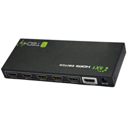 5-Port HDMI 5x1 4K*30Hz Switch Techly Remote Control