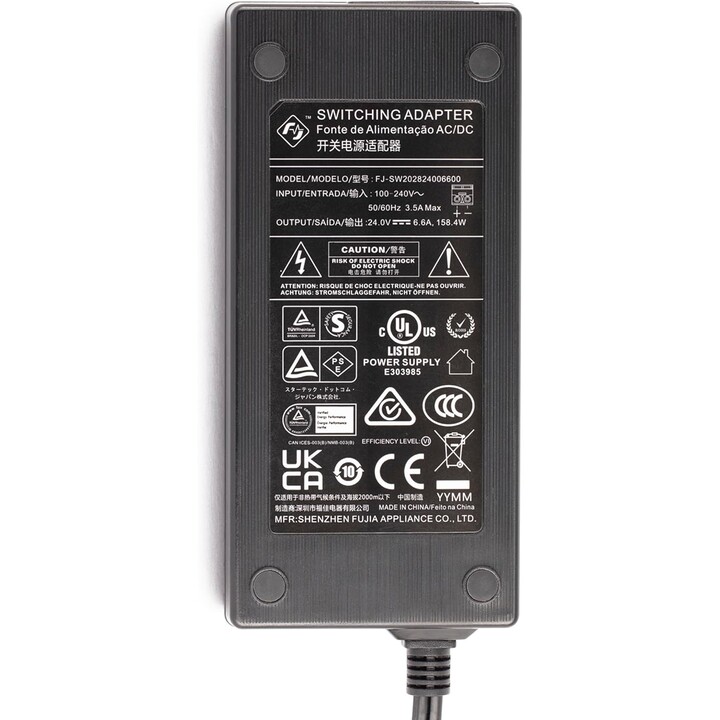 StarTech 160W Adaptador de corriente CC universal 24V/6.6A 1.2mtr Cable de 2 hilos, Bloques de terminales de 2/3 pines 100-240V