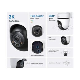 TP-Link Tapo TC41 Caméra de sécurité Wi‑Fi extérieure PT 2K blanche