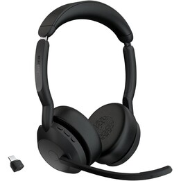 Jabra Evolve2 55 Auriculares inalámbricos estéreo Air Comfort Technology, Micrófonos con cancelación de ruido, y ANC