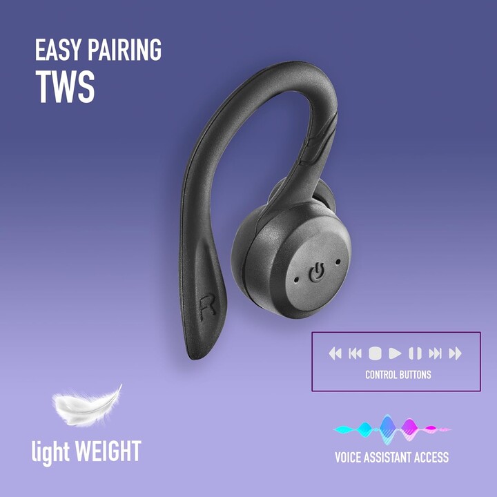 Casque de sport Bluetooth NGS Ártica Jogger avec étui de chargement/ Autonomie 10h/ Noir