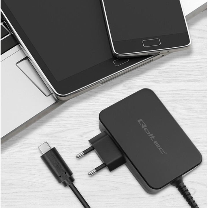 Qoltec PD 120W Turbo Fast Charger | 5-28V | 3-4.5A | USB-C | Black
