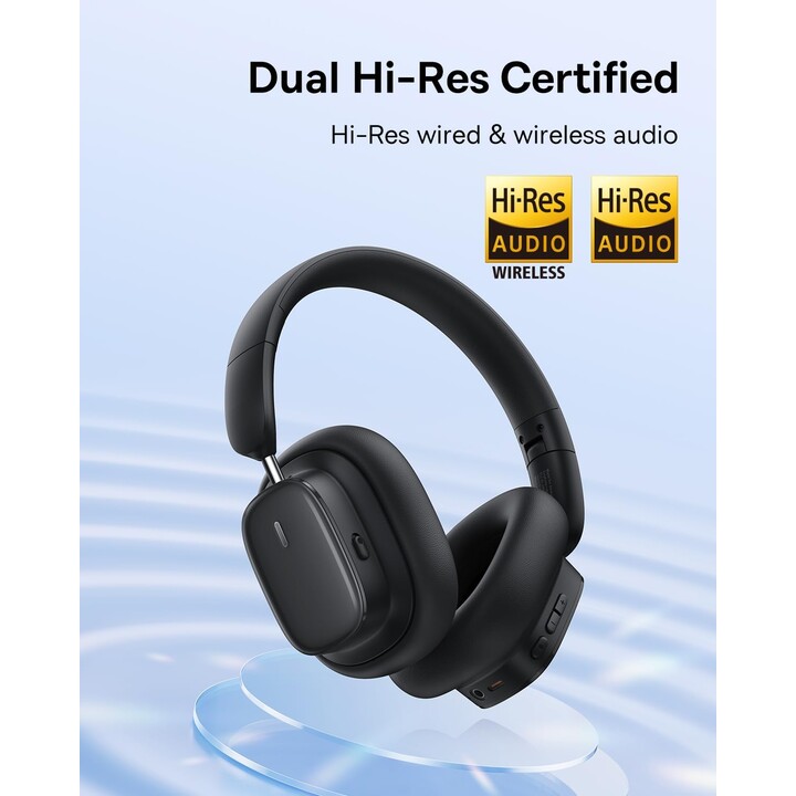 Cluster de fones de ouvido sem fio com cancelamento de ruído Baseus Bowie H1i preto