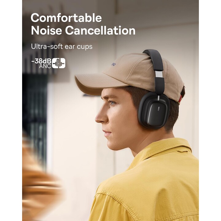 Cluster de fones de ouvido sem fio com cancelamento de ruído Baseus Bowie H1i preto