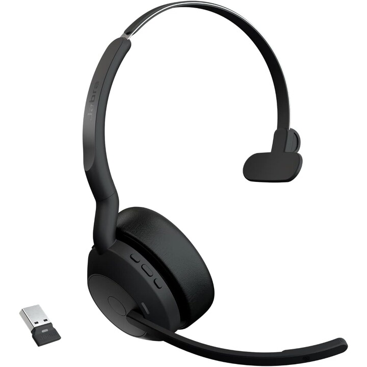 Jabra Evolve2 55 Mono-Wireless-Headset Air Comfort Technology, Mikrofone mit Geräuschunterdrückung, Und ANC