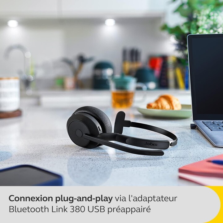 Jabra Evolve2 55 Mono-Wireless-Headset Air Comfort Technology, Mikrofone mit Geräuschunterdrückung, Und ANC