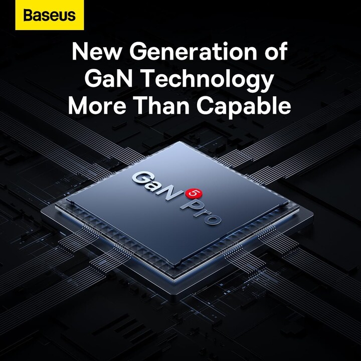 Baseus GaN 5 Pro Schnellladegerät CCGP120201 65W 1x USB-A 2x USB-C PD 3.0 QC 4.0 + USB-C-Kabel