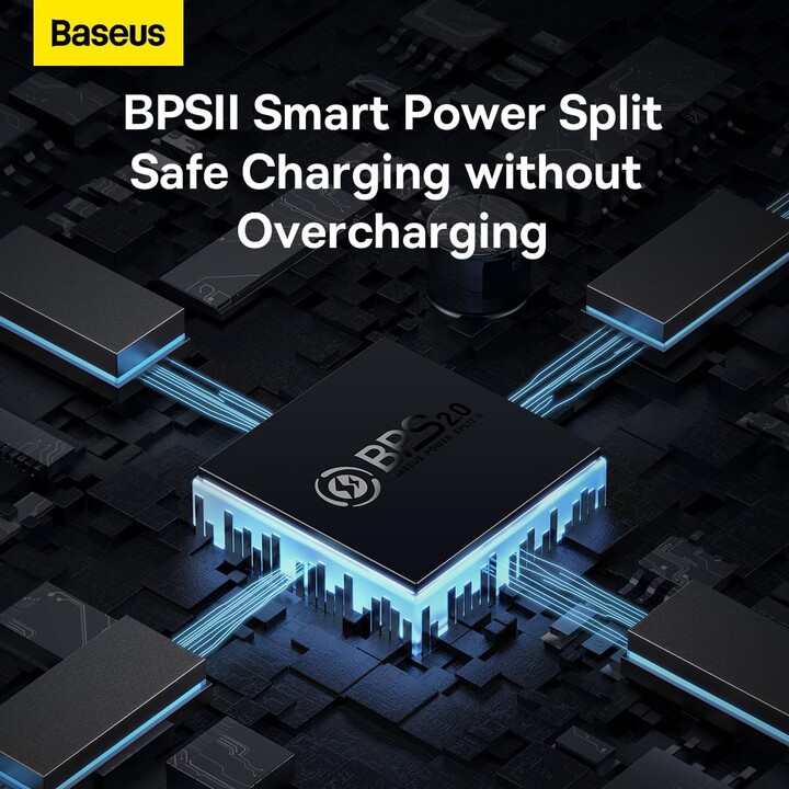Chargeur rapide Baseus GaN 5 Pro CCGP120201 65W 1x USB-A 2x USB-C PD 3.0 QC 4.0 + câble USB-C