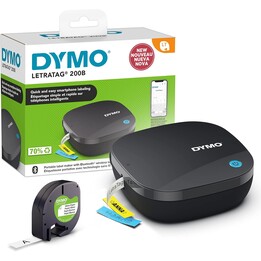 Dymo LetraTag 200B Bluetooth label printer, Bluetooth Wireless Technology, Includes 1 White Paper Label Tape