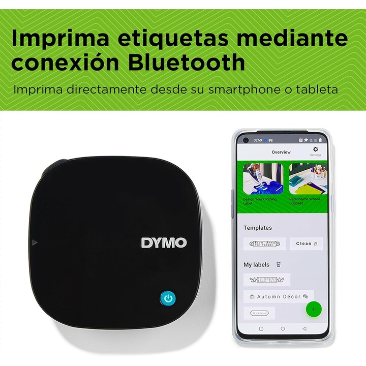 Dymo LetraTag 200B Bluetooth label printer, Bluetooth Wireless Technology, Includes 1 White Paper Label Tape