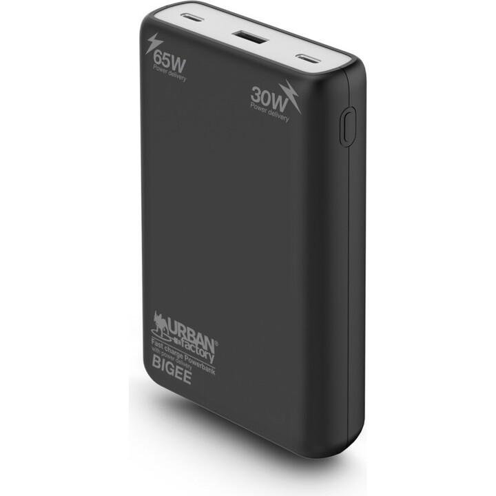 Urban Factory Bigee XL Powerbank 20000mAh 65W Preto, cinza