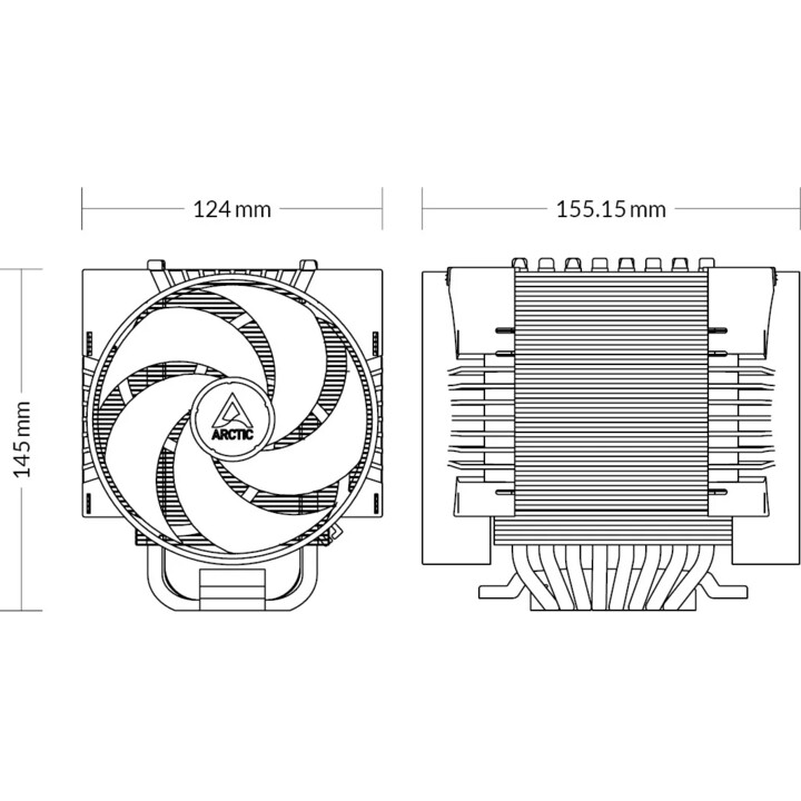 ARCTIC Freezer 4U-M Multi-Compatible Single Tower CPU Cooler 4U
