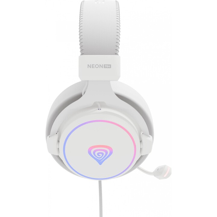 Genesis Neon 764 RGB Casque supra-auriculaire avec microphone rétroéclairé Blanc USB