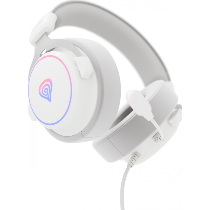 Genesis Neon 764 RGB Casque supra-auriculaire avec microphone rétroéclairé Blanc USB