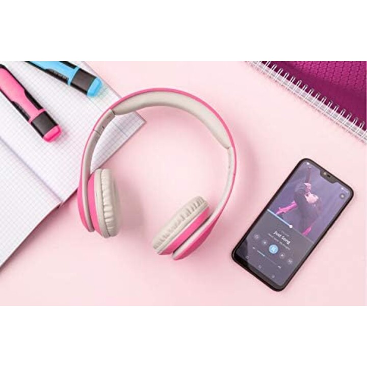 Kruger&Matz écouteurs supra-auriculaires sans fil pour enfants model Street Kids , couleur rose