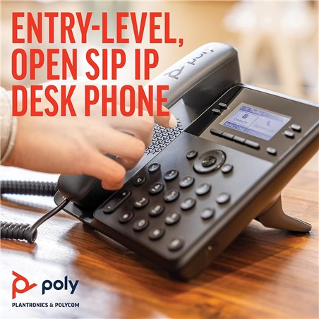 Téléphone IP POLY Edge B30 avec PoE, 16 lignes, noir