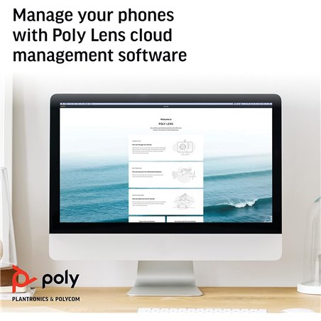 Telefono IP POLY Edge B30 con abilitazione PoE, 16 linee, nero