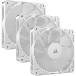 CORSAIR Ventiladores PWM RS120 de 4.724 in – Conexión en cadena de margarita – Bajo ruido – Rodamiento de cúpula magnética – Paq