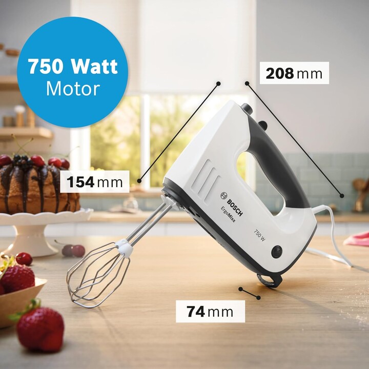 Bosch MFQ37470 hand mixer 750 W black, white
