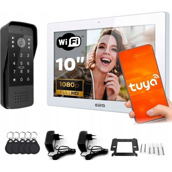 VIDEO INTERCOM EURA VDP-86A3 - 10" monitor white TUYA