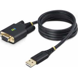 StarTech.com Cavo da USB a Seriale Null Modem da 1m, Adattatore USB a RS232, Viti/Dadi DB9 intercambiabili, ritenzione COM, FTDI