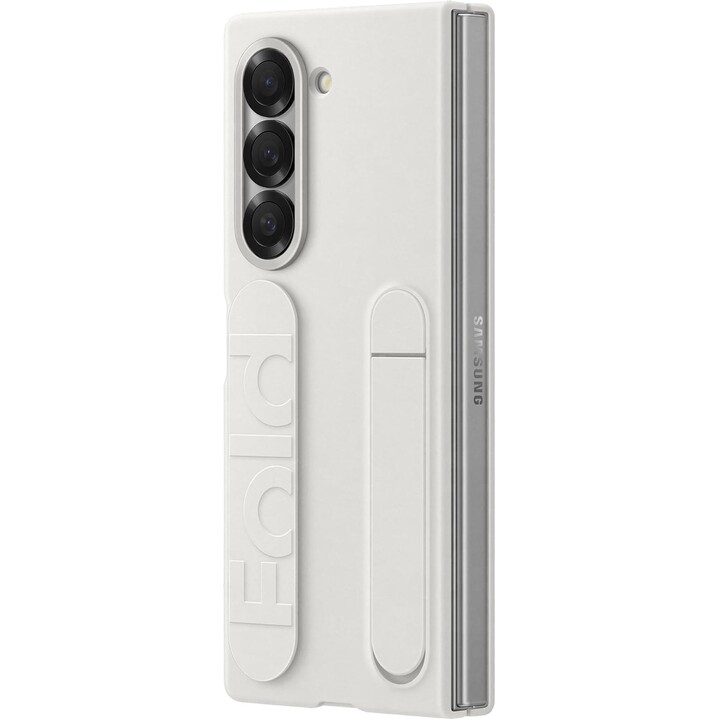 Offizielle Samsung Galaxy Silikon-Griffhülle mit Ständer für Galaxy Z Fold6, Weiß
