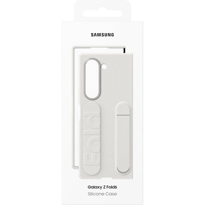 Custodia ufficiale Samsung Galaxy con impugnatura in silicone e supporto per Galaxy Z Fold6, bianca