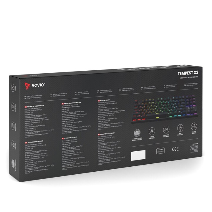 Tastiera meccanica Savio Tempest x2 RGB, Outemu BLU