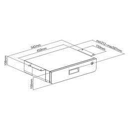 Maclean MC-461 ergonomic under-desk drawer with key, black