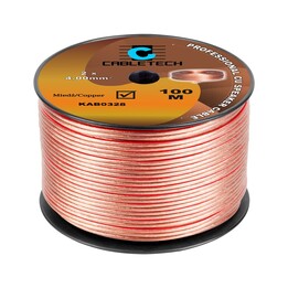 Peiying KAB0328 cable de altavoz 4mm² OFC transparente