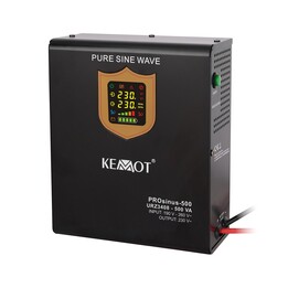 Alimentatore di emergenza da parete convertitore KEMOT PROsinus-500 con onda sinusoidale pura e funzione di ricarica 12V 230V 50