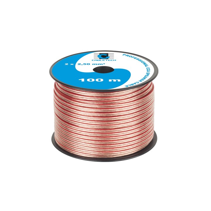 Cabletech KAB0360 câble d’enceinte CCA 2,5 mm transparent 100 m
