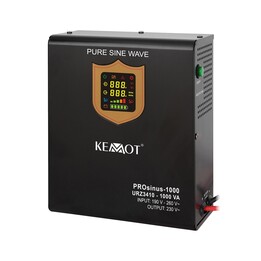 Wall-mounted uninterruptible power supply KEMOT PROsinus-1000 converter with pure sine wave and charging function 12V 230V 1000V