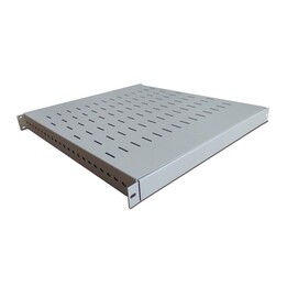 Verstellbarer Einlegeboden 19", 1HE, Tiefe 500-900 mm, Tragkraft 100kg, Montage in 4 Punkten, grau, Schrauben im Set