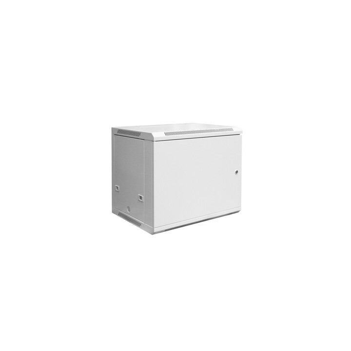 Wall-mounted network cabinet 19" 12U rack 600x600, solid door, gray, not split, folded, 60kg