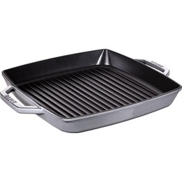Staub Square Cast Iron Grill Pan with Two Handles - 33 cm, Graphite