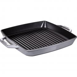 Staub Square Cast Iron Grill Pan with Two Handles - 33 cm, Graphite