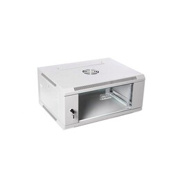 Wall Mounted Network Cabinet 19" 6U Rack 600x450, Door Glass, Grey, Undivided, Folded, 60kg