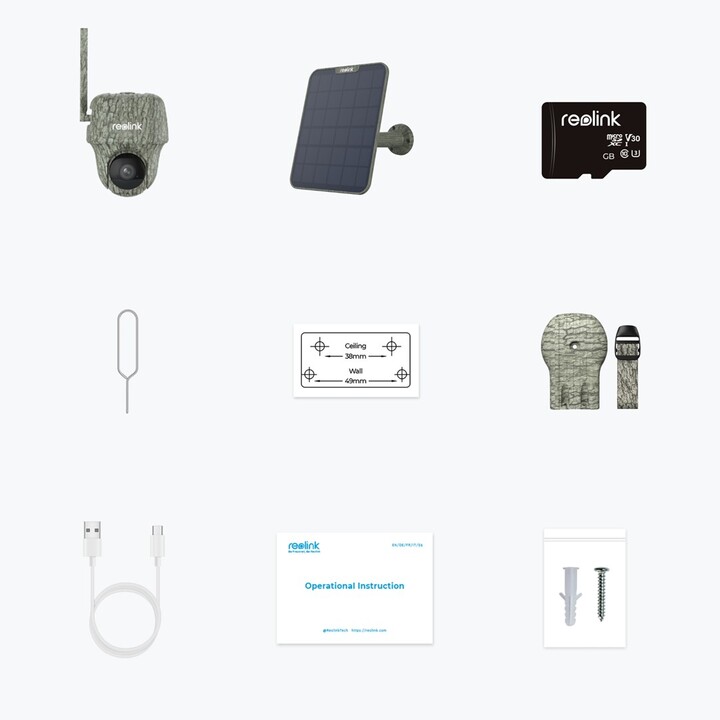 Reolink Go Series G450 + Solar Panel 2 Almohadilla Cámara de seguridad IP Exterior 3840 x 2160 Pixeles Techo/pared