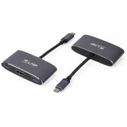 Adaptateur multiport de chargement USB-C (m) vers HDMI [4Kx2K] (f) et USB 3.0 (f) et USB-C, gris sidéral