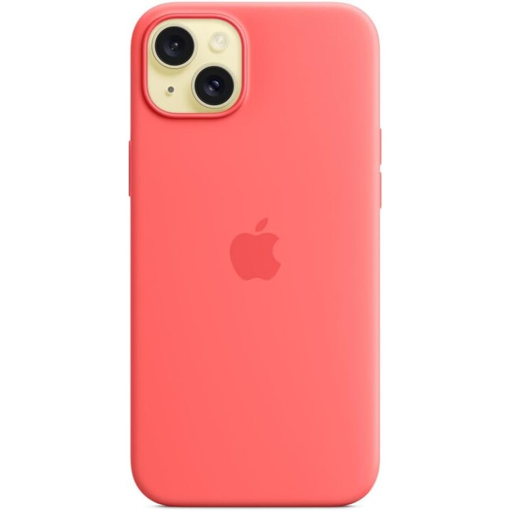 Coque en silicone Apple iPhone 15 Plus avec MagSafe - Goyave