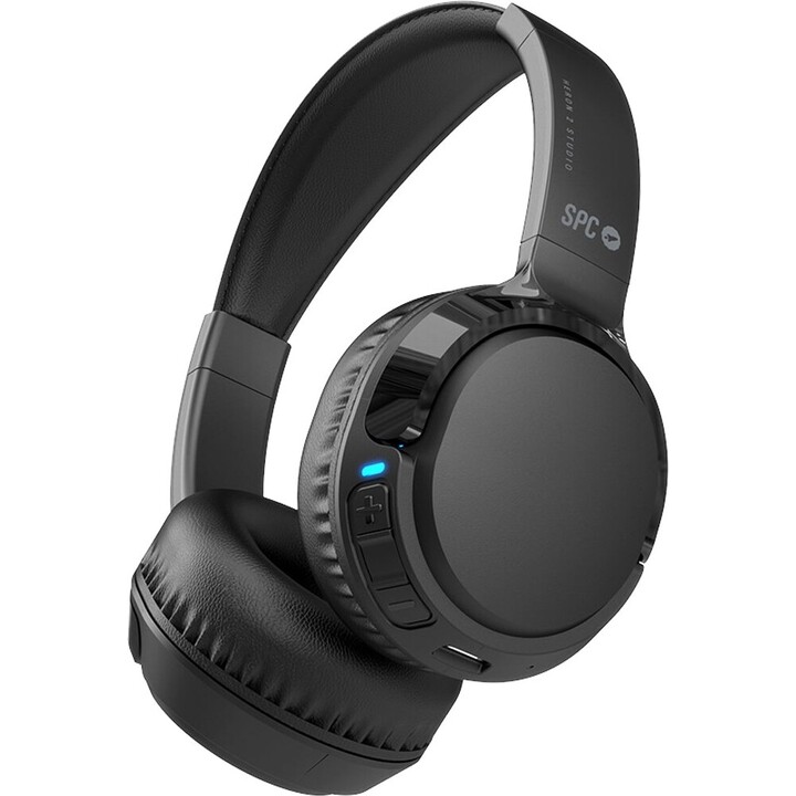 Cuffie wireless SPC Heron 2 Studio/con microfono/Bluetooth/Nero