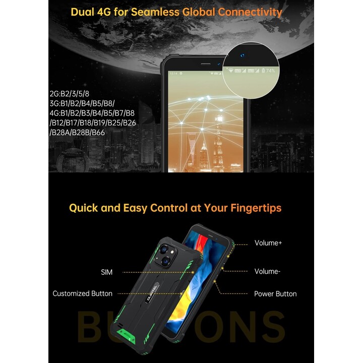 Oukitel G2 4GB 64GB Dual Sim Arancione Robusto