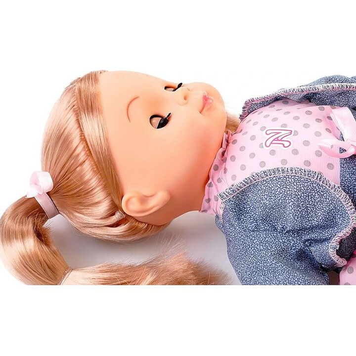 La bambola Natalia da 39 cm parla polacco, giacca blu navy 168093