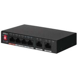 Dahua Technology PFS3006-4ET-60 No administrado L2 Fast Ethernet (10/100) Energía sobre Ethernet (PoE) Negro