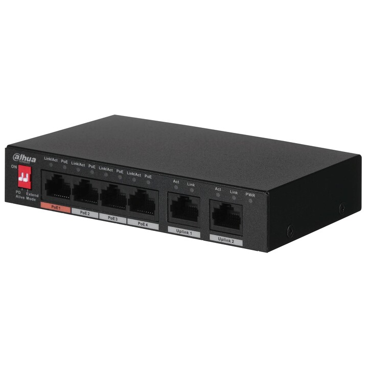 Dahua Technology PFS3006-4ET-60 No administrado L2 Fast Ethernet (10/100) Energía sobre Ethernet (PoE) Negro