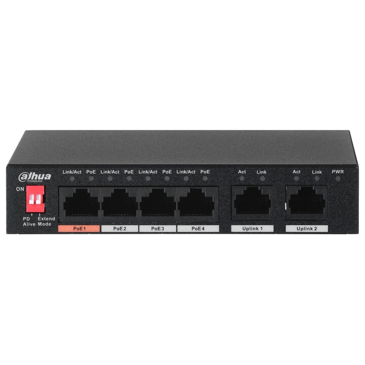 Dahua Technology PFS3006-4ET-60 No administrado L2 Fast Ethernet (10/100) Energía sobre Ethernet (PoE) Negro