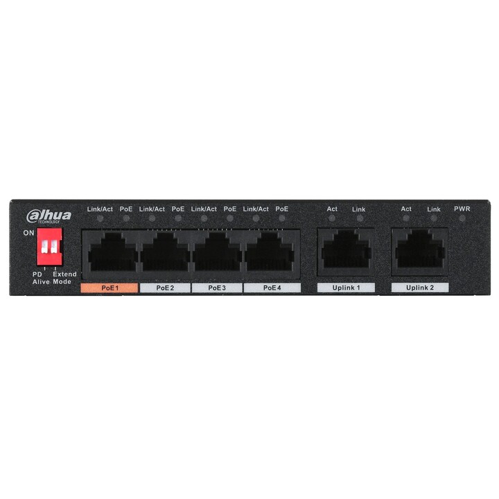 Dahua Technology PFS3006-4ET-60 No administrado L2 Fast Ethernet (10/100) Energía sobre Ethernet (PoE) Negro